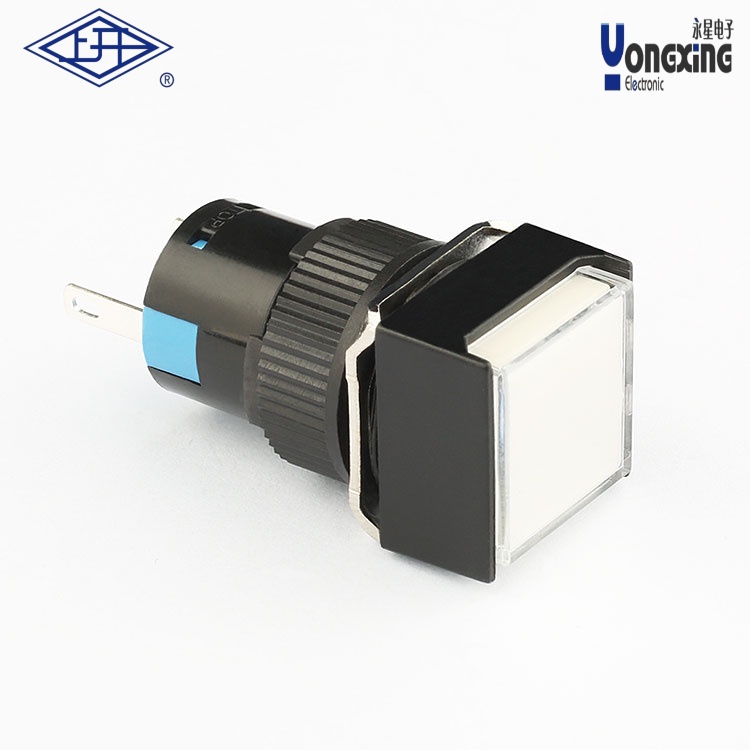 AD(φ16mm)長方形白色按鈕指示燈